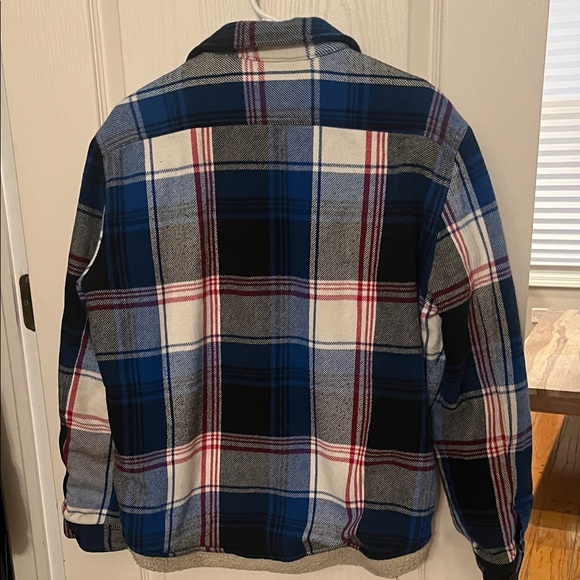 Express Blue and Red Plaid Flannel Jacket - Picture 2 of 9